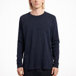 Hugo Boss Mens Shirt XL Dark Blue Long Sleeve Cotton Regular Fit Raglan sleeves